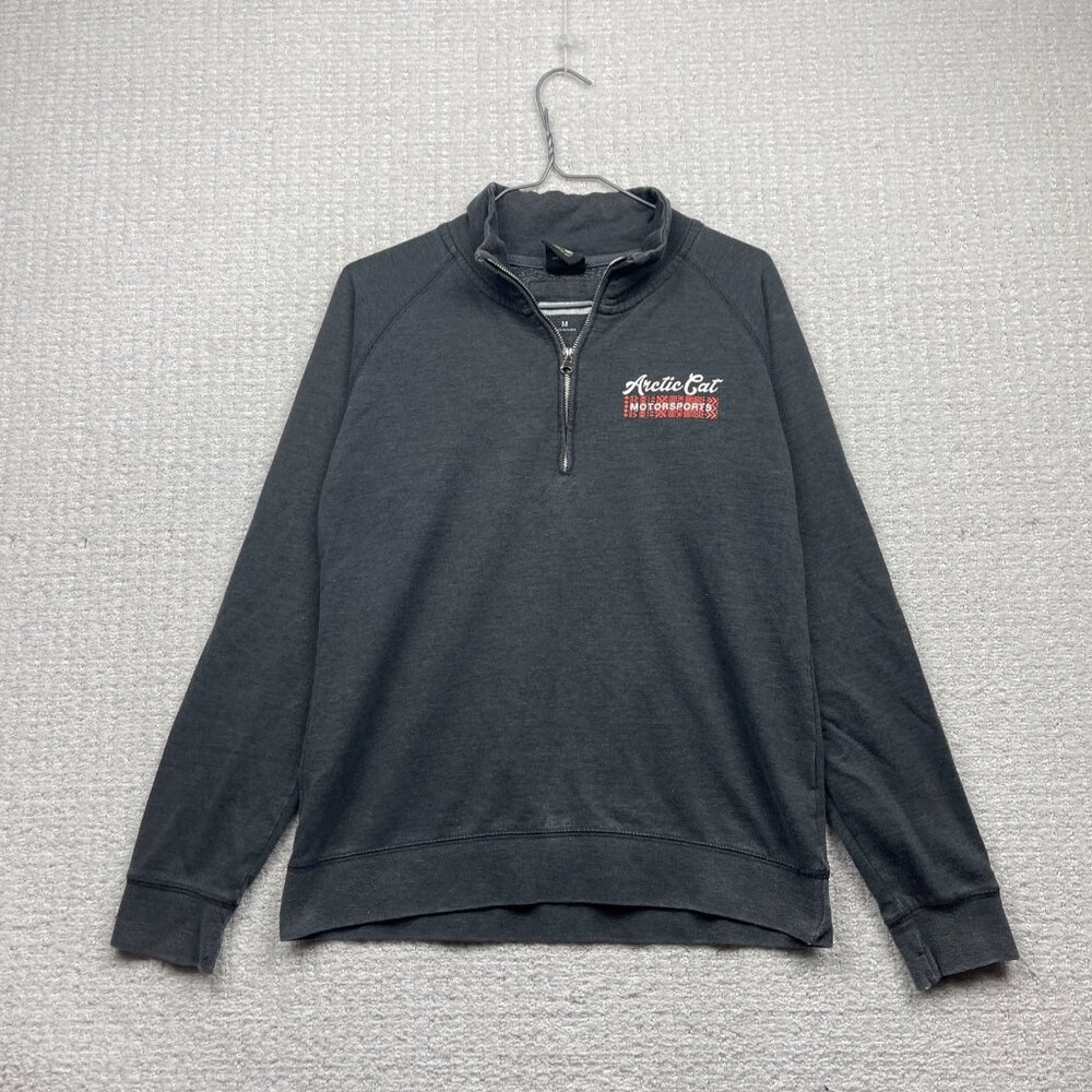 Arctic Cat Pullover Quarter Zip Jacket Gray Motorsports Women Sz M Snowmobile